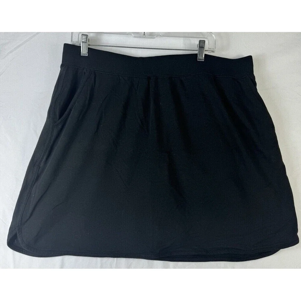Style & Co. Black Shorts Skort Women's XL Black Stretch Sporty Athleisure Gym